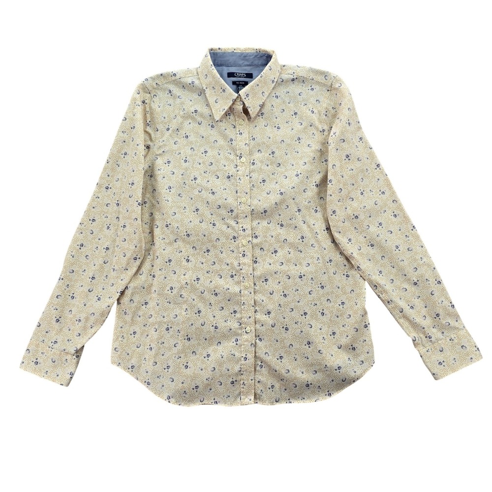 Yellow Floral Vacation Beach Preppy Chaps Retro Classic Office Top Large‎